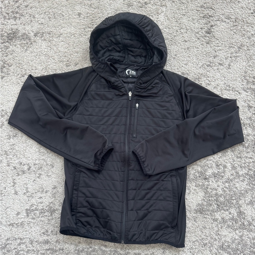 ZYIA Active Quilted Hooded Jacket Women’s Medium Black